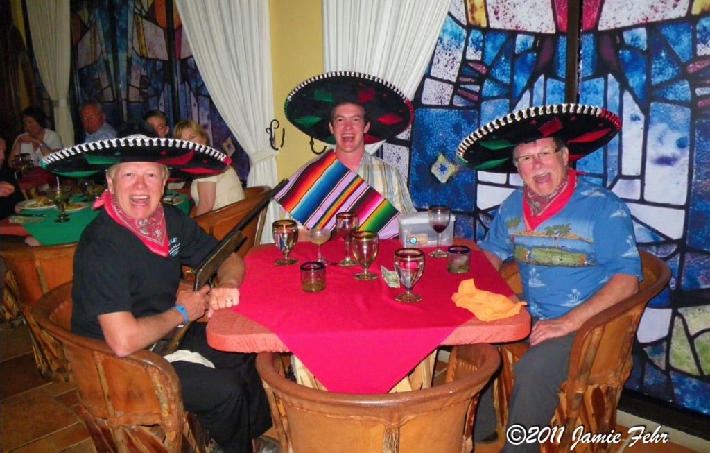 Here we are wearing sombreros.