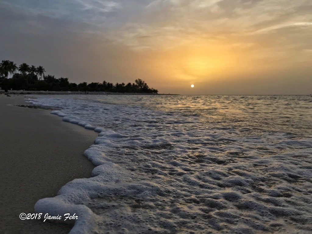 A beautiful sunset on the Cuban shore.