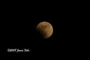 Lunar eclipse 1/4 covered.