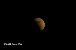 Lunar eclipse 1/2 covered.