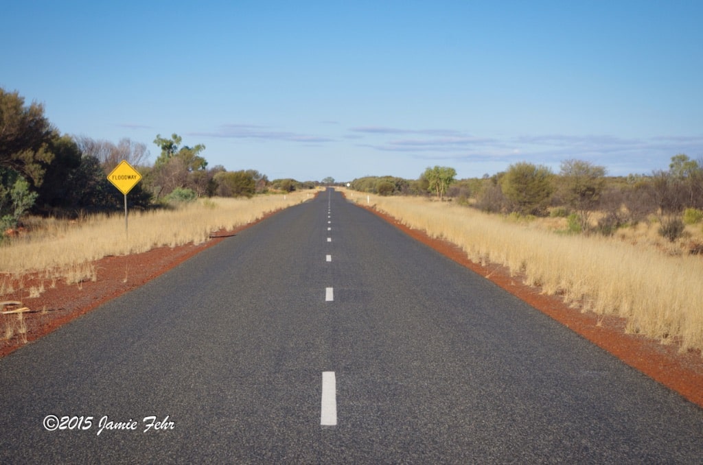 That is one straight section of highway!