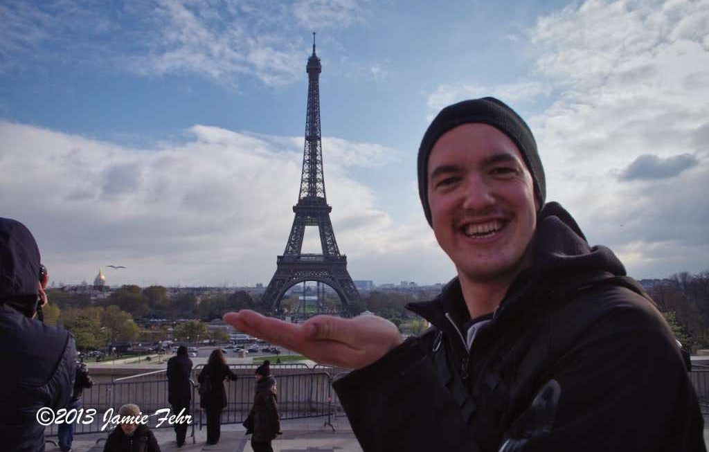 It looks like I am holding the Eiffel Tower in my hand.
